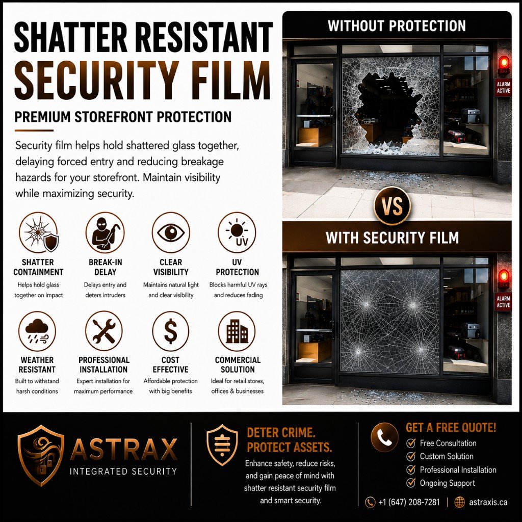 ASTRAXIS shatter resistant security film storefront protection comparison